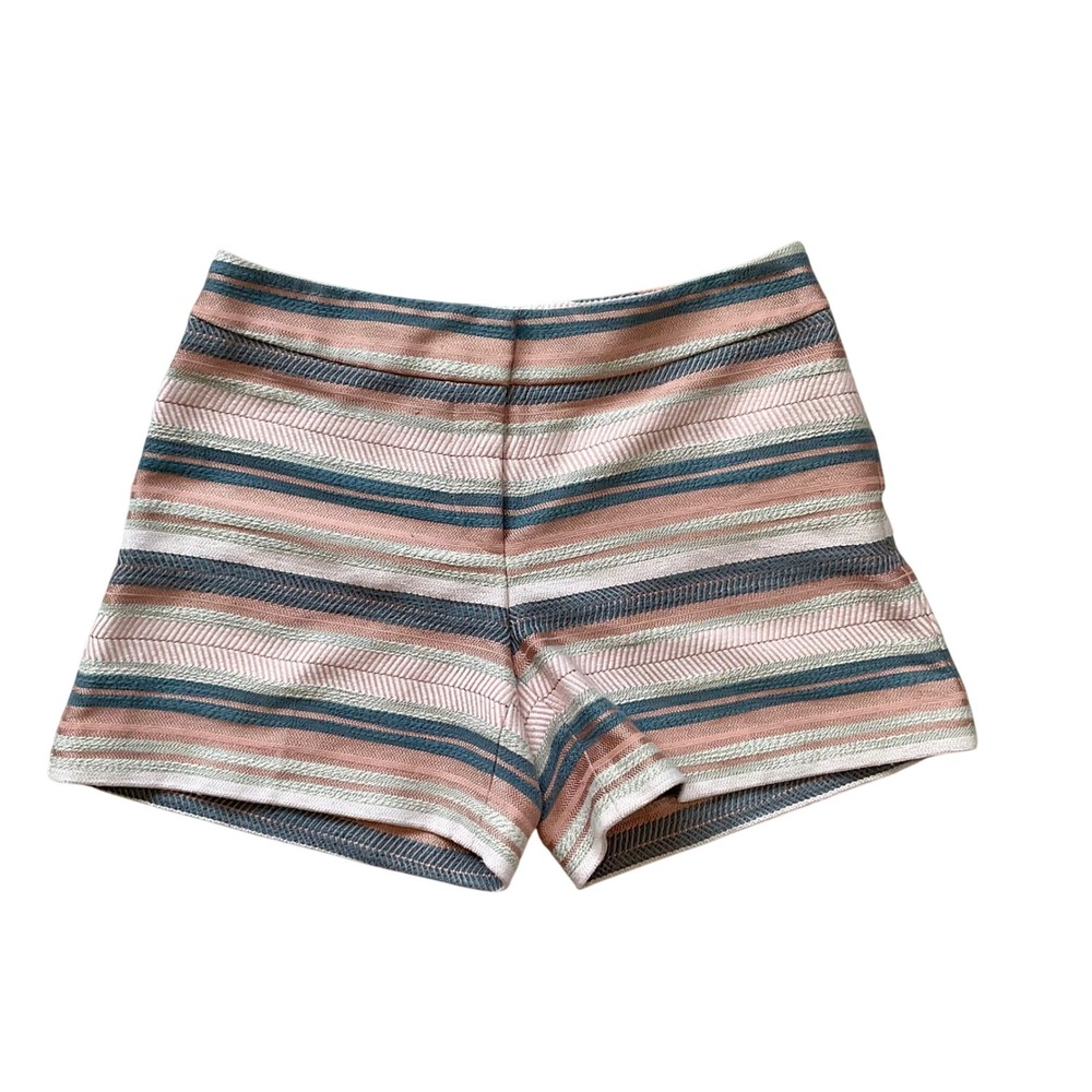 Ann Taylor Factory Signature Striped Jacquard Woven Shorts Size 4 Preppy Coastal